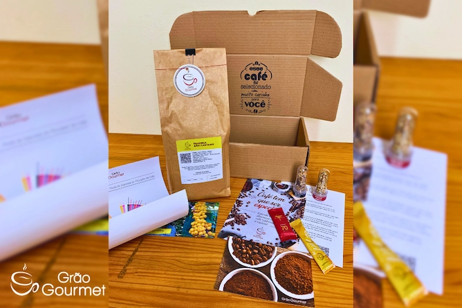 caixa de assinatura de café especial da Grão