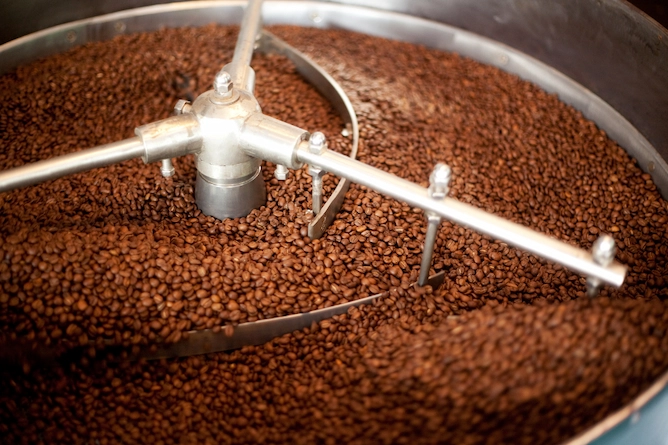 equipamento de torrefação do café, esfriando os grãos depois de torrados