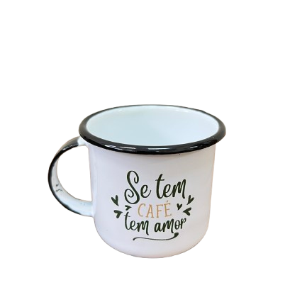 caneca esmaltada da grao branca
